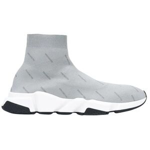 Balenciaga Mens Speed Sock Grey Reflective All Over Logo High Top Sneaker 44 11
